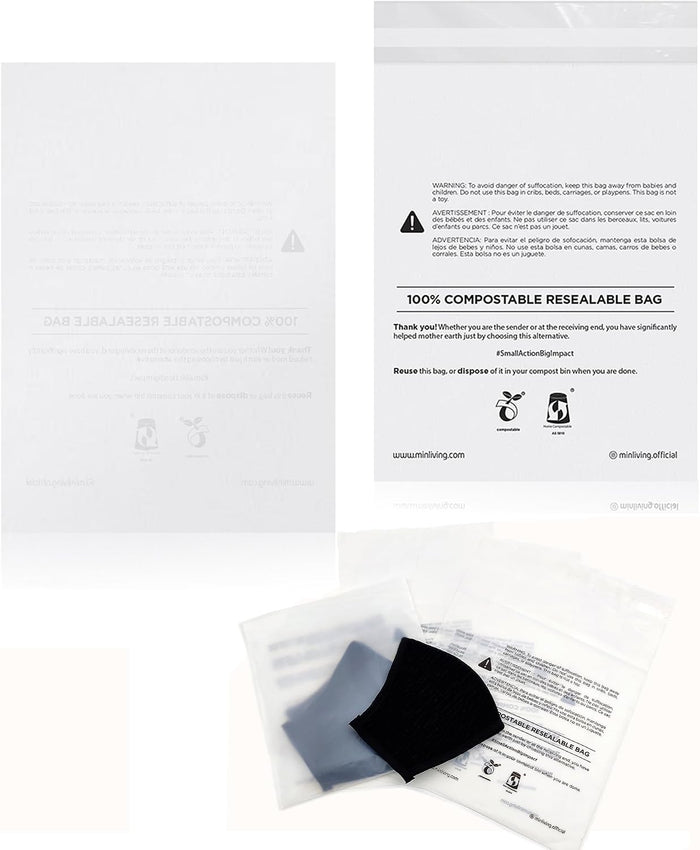 Compostable Resealable Bags – Small 6" x 9"
