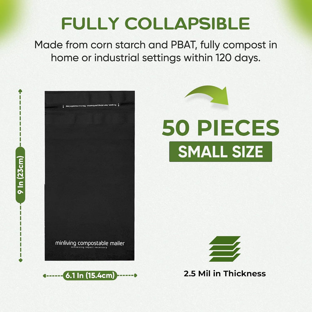 Compostable Mailers – Small 6" x 9"