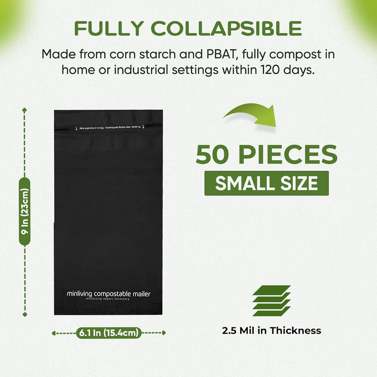 Compostable Mailers – Small 6" x 9"