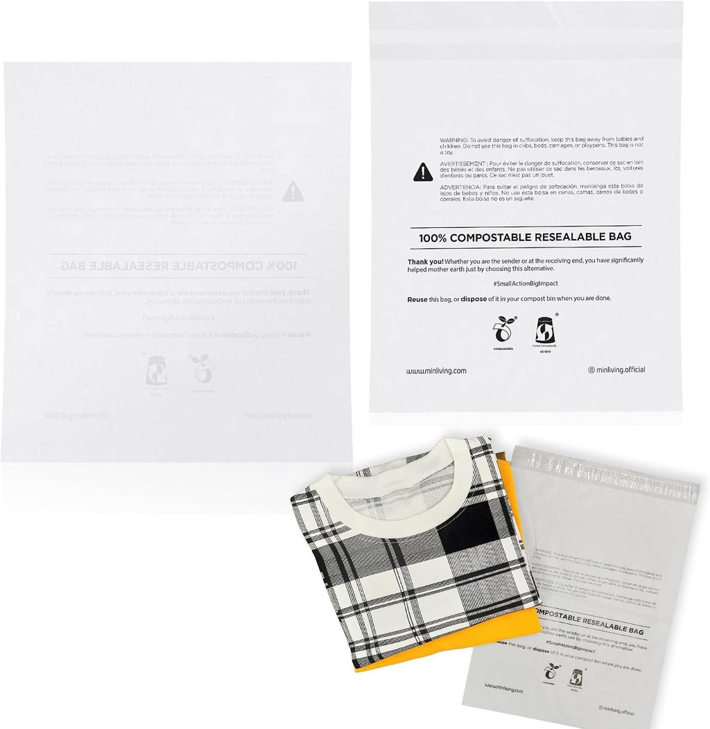 Compostable Resealable Bags – Medium 10" x 13"