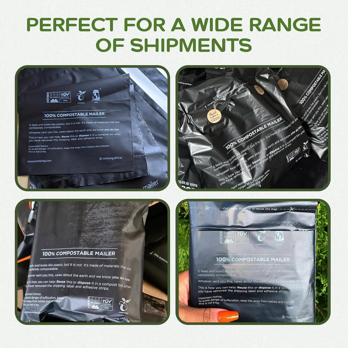 Compostable Mailers – Small 6" x 9"