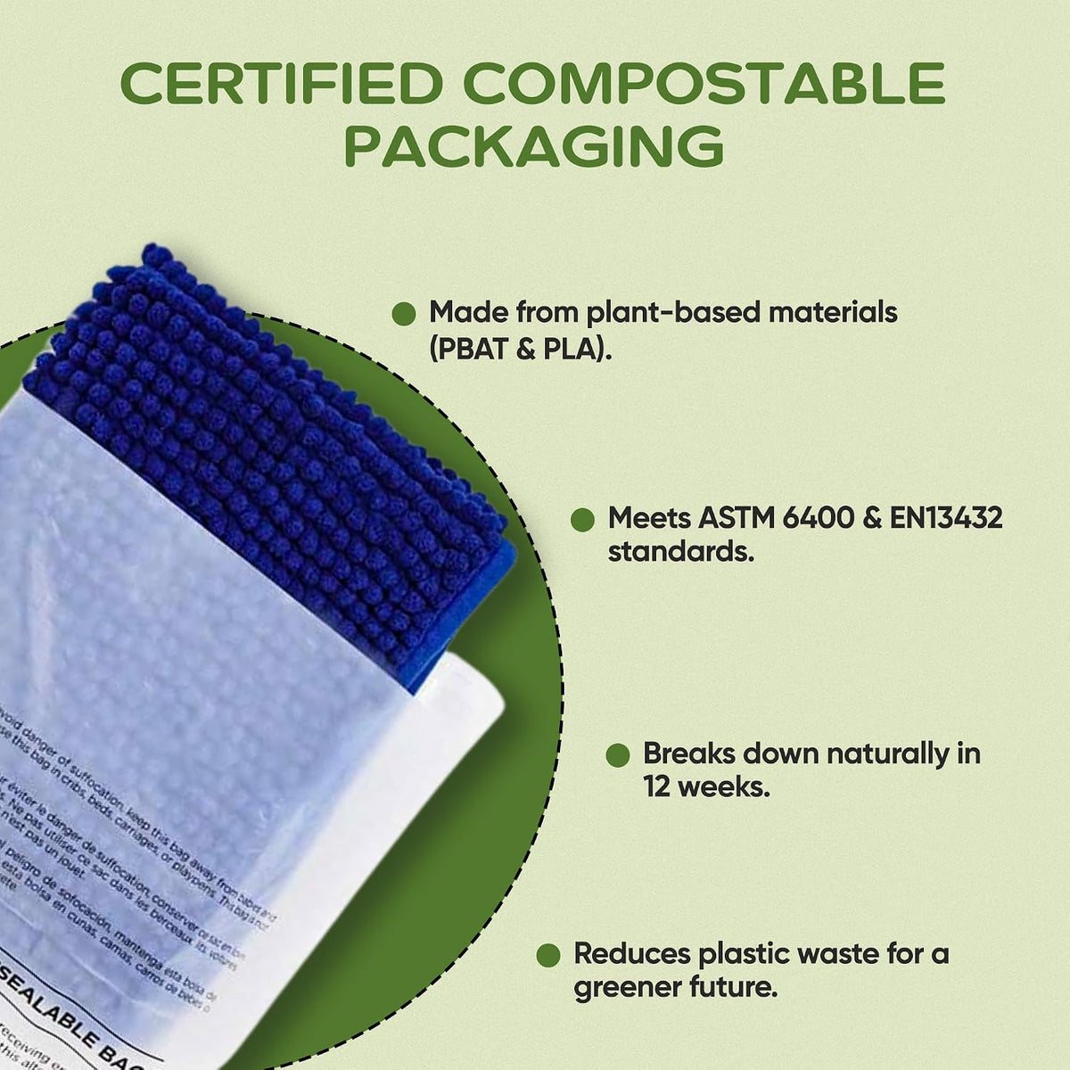 Compostable Resealable Bags – Medium 10" x 13"