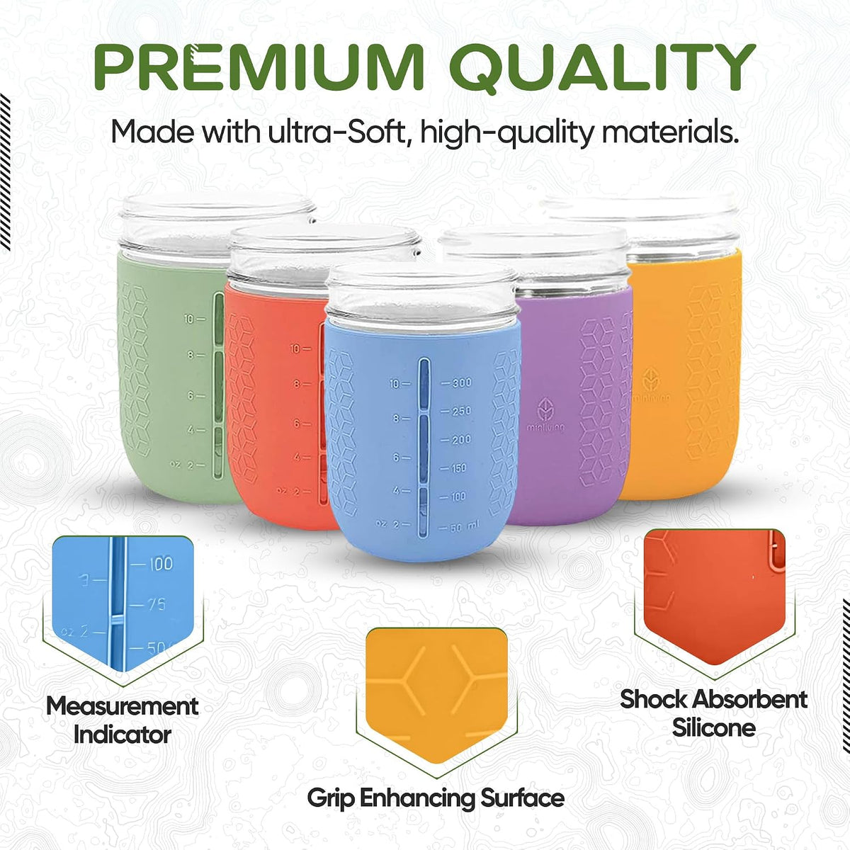 minliving silicone sleeves 16oz Wide Mouth – Spring Summer