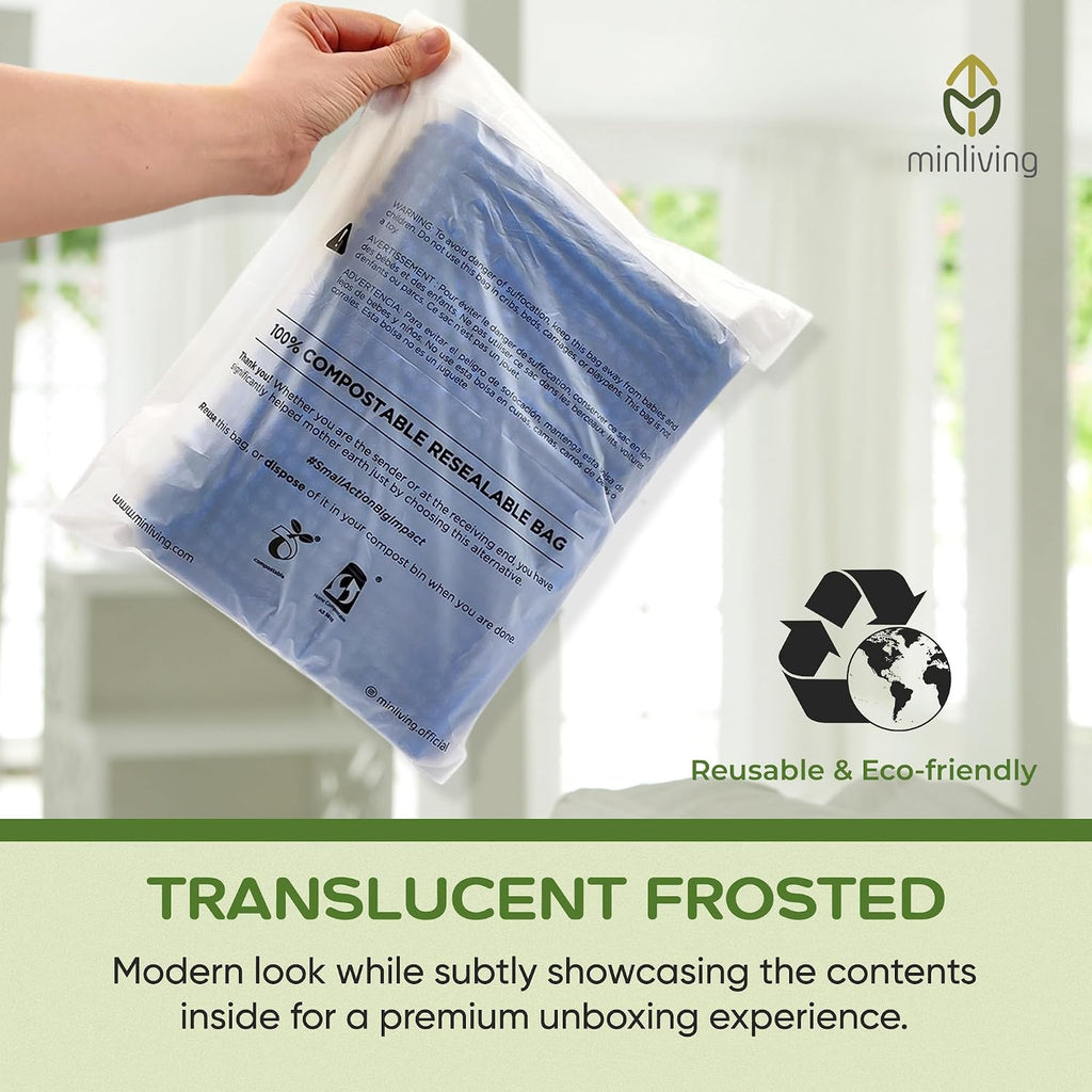 Compostable Resealable Bags – Medium 10" x 13"