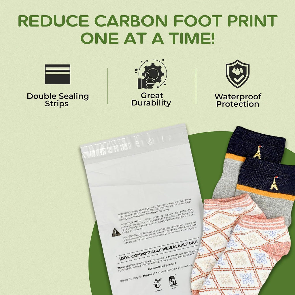 Compostable Resealable Bags – Small 6" x 9"